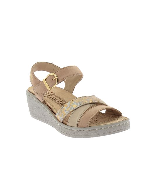 Pietra sandalo con zeppa da donna in camoscio beige MOBILS ERGONOMIC | PIETRA12232